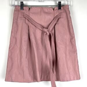Free People Payton Vegan [Faux] Leather Mini Skirt Mauve Pink Womens SIze 0